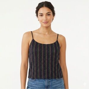 Topshop Rainbow Metallic Stripe Cami